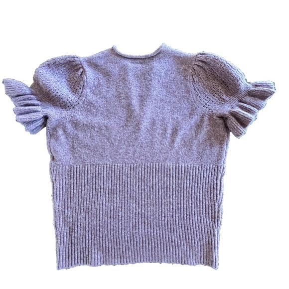 Torrid short sleeve ruffle sleeve knit v-neck sweater dusty rose size 00 - Picture 3 of 14